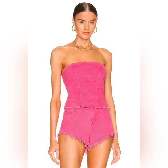 superdown Tops - Superdown strapless denim top